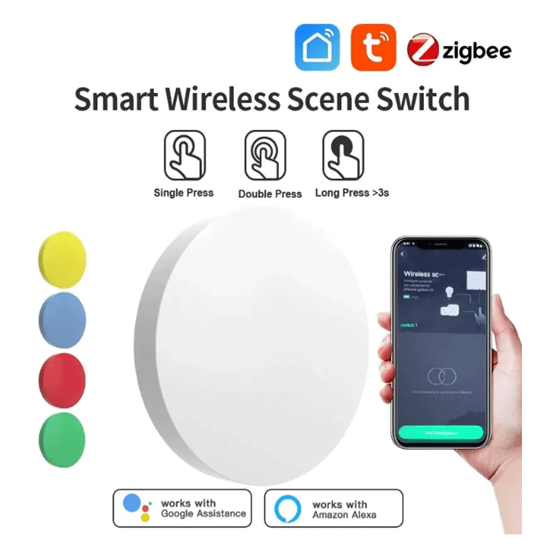 Home Assistant Tuya - زر ذكي لاسلكي من تويا زيجبي