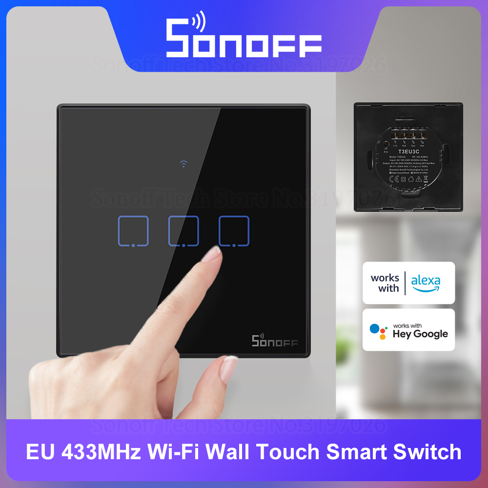 Sonoff Basic - جهاز SONOFF T3EU يعمل باللمس الحائطي