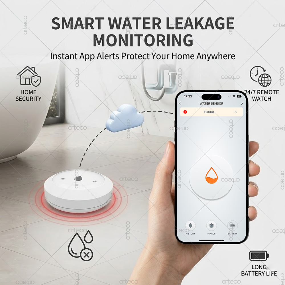 مستشعر تسرب المياه زيجبي، كاشف - مراجعة Home Assistant Tuya وسعره